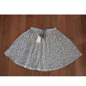 NWT Rylee‎ and Cru Butterfly Print Seafoam Green Crepe Cotton Mini Skirt